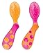 Sassy Less Mess Spoons, Pink/Orange, 2 Count
