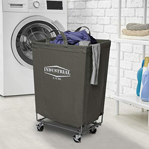 Seville Classics Commercial HeavyDuty Canvas Laundry Hamper with (Gray) eBay