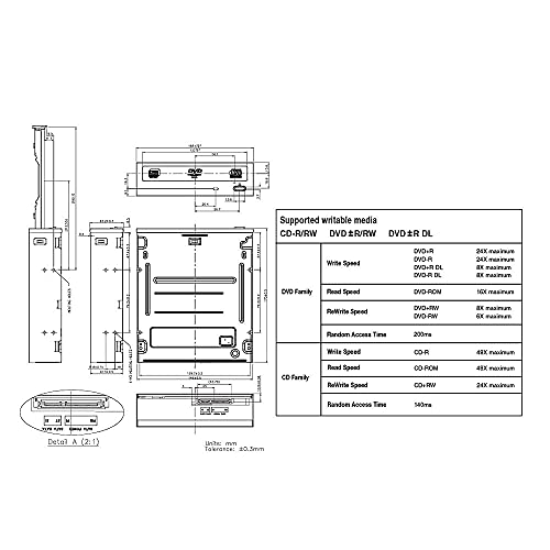 S21 Internal Super Multi Drive 24X Optical CD DVD Drives Burner Writer DVR-S21DBK (Bulk)