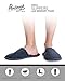 Pembrook Men's Slippers with Memory Foam - Navy - L/XL (10-12) - Fuzzy Polar Fleece with non skid sole - Great Plush Slip On House Slippers for adults, men, boys