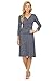 Rekucci Women's Slimming 3/4 Sleeve Fit-and-Flare Crossover Tummy Control Dress
