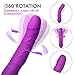 Dildo Vibrator Juntame G Spot Vibrators Rechargeable Clitoral Stimulator Adult Sex Toy for Women Men Realistic Dildos with Rotation 100% Waterproof (Purple 1)