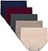 INNERSY Womens High Waisted Underwear Cotton Panties Regular & Plus Size 5-Pack(L,Basics)