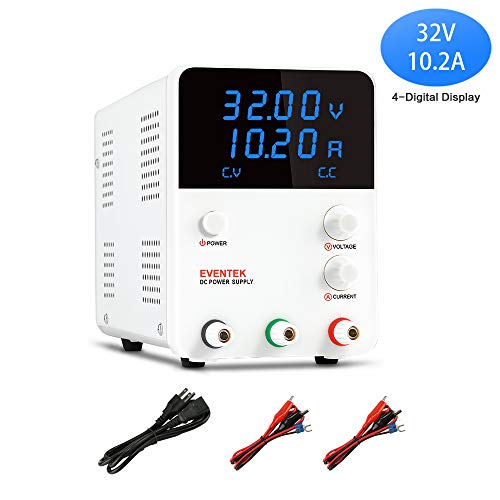 DC Power Supply Variable, Eventek 0-32V 0-10.2A Power Supply Adjustable Regulated Power Supply Digital with Alligator Leads US Power Cord - Thumbnail 7