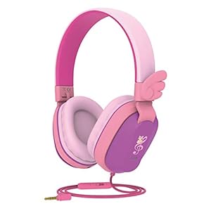 Kids-Headphones-Riwbox-CS6-Lightweight-Foldable-Stereo-Headphones-Over-Ear-Corded-Headset-Sharing-Function-with-Mic-and-Volume-Control-Compatible-with-iPadiPhonePCKindleTablet-PurplePink Riwbox Kids Headphones, CS6 Lightweight Foldable Stereo Headphones Over Ear Corded Headset Sharing Function with Mic and…
