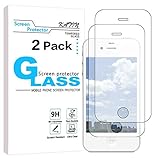 KATIN iPhone 4S Screen Protector - [2-Pack] (Japan Tempered Glass) for Apple iPhone 4S, iPhone 4 Easy to Install, Bubble Free, 9H Hardness with Lifetime Replacement Warranty