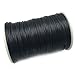 IME 2 MM Bugtail Satin Cord Satin/rattail Silk Cord for Necklace Bracelet Beading Cord Jewelry and Craft Cord 30 Yards (Black)