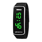 Kortusa LED Sport Digital Wrist Watch 50M Waterproof for Kids Boys Girls Men Women Silicone Bracelet Watch Black