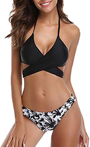 PASATO 2019 New!Womens Bathing Suits Floral Printed Solid Bikini Set Two Piece Swimsuits