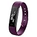 Keoker ID115 Fitness Tracker Smart Wristband, Sport Activity Monitor, Step Counter & Sleep Montior Bluetooth Smart Bracelet for IOS & Android Phone (Purple)