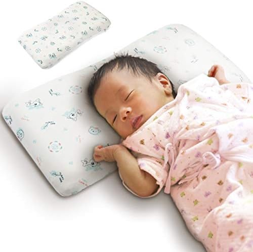 ベビー枕 バンビノ ベビーまくら 向き癖防止枕 絶壁頭 斜頭 変形 替えカバー付き 赤ちゃん 男女兼用 低反発 頭の形が良くなる 綿100 国内安全検査済み 改良版 2ヶ月 3歳向け 子鹿