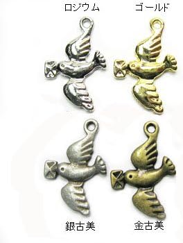 Amazon チャーム 鳥 手紙を運ぶ鳥 Kn D 14 ロジウム チャーム アクセサリートップ 通販