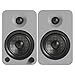 Kanto YU4MG Powered Speakers with Bluetooth and Built-in Phono Preamp | Auto Standby and Startup | Remote Included | 140W Peak Power | Pair | Matte Grey