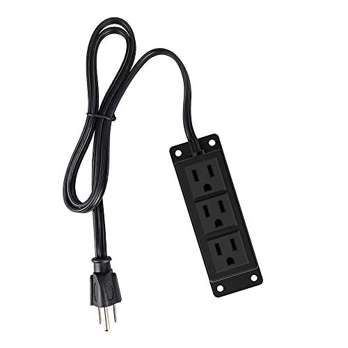 Power Strip, ICEELEC 3 Outlets Ports Extension Cord, 3.6 ft Travel Power Cord, Mountable Under The Desk Table and Wall Mount Power Center for Travel, Hotel, Office (3AC-1M)