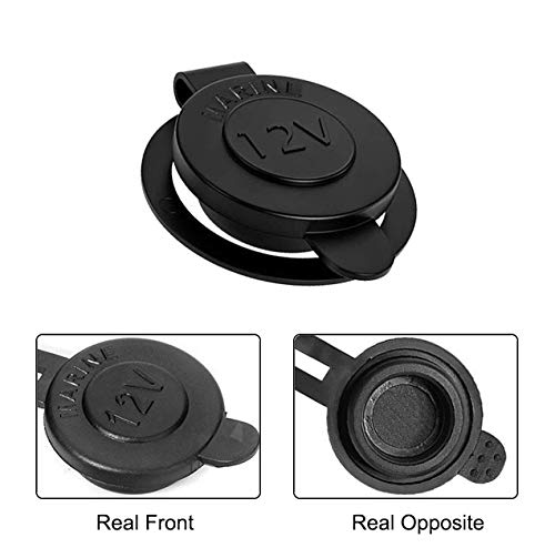 ZHSMS Universal Cigarette Lighter Cover Cap waterproof Dustproof Cover for Auto Car Cigarette Lighter Socket Plug Cover Dust Cap Car Accessory 5 Pack(Black) - Thumbnail 2