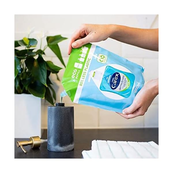Carex-Antibacterial-Original-Dermacare-Hand-Wash-Liquid-Soap-Refill-Pack-of-3-Handwash-Pouches-Bulk-Buy-Hand-Soap-Liquid-that-Cleans-and-Protects-Hands-3-x-1-Litre-Pouches Carex 2 Hour Protection Antibacterial Original Hand Wash Refills, Liquid Hand Soap Eco Refill for Homes and Businesses…