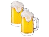Set of 2 Realistic Foaming Beer Mug 34" Foil Party