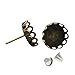 HOUSWEETY 10Pairs Bronze Tone Cabochon Settings Earring Post W/Stoppers 15x13mm(Fit 12mm)