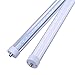 JOMITOP 8ft Led Tube Light,T8 LED Light Bulb 8 Foot, 45W (100W Equivalent),Single Pin FA8 Base Led Shop Lights,Dual-Ended Power, Cold White 6000K, 5400LM, Clear Cover, AC 85-277V 4 Pack