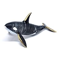 NaCraftTH Killer Whale Orca Glass Figurines Murano Glassblowing Artwork Handicraft Animal Figure Crystal Fish Tank Aquarium Decorations