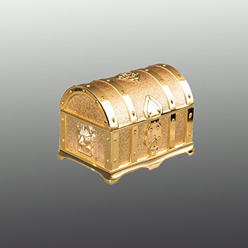 Feyarl Retro Light Gold Box Jewelry Trinket Treasure Box Rectangle Box Metallic Finished Box (Small)