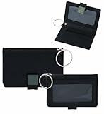 Deluxe Magnetic Clousure ID Business Card, Credit Card Holder Wallet with Key Ring, Black by BAGS FOR LESSTM