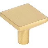 Elements 1-1/4" Overall Length Brushed Gold Walker 1 Square Knob