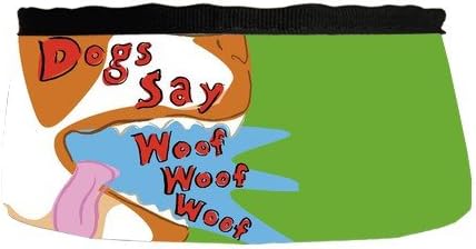 Futefew Personalized Portable Pet Bowl Cartoon Cute Dog Says WOOF Green Background Pattern Folding Waterproof Pet Dog Bowl-Collapsible Pet Cat Bowl-Travel Water & Food Pet Bowl- Oxford Fabric Pet Bowl