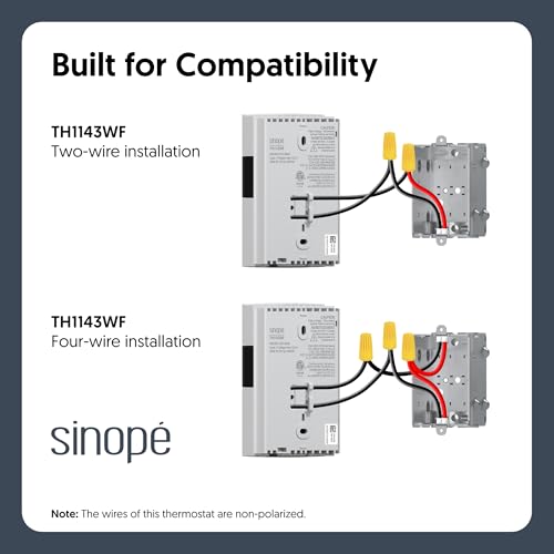 Sinopé Smart Wi-Fi Thermostat for Electric Baseboard Heaters – Color Display, Up to 25% Energy Savings, Works with Alexa, Google Home & Apple Home – TH1143WF