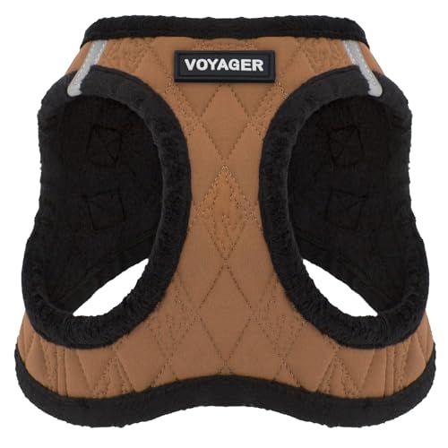 Voyager Step-In Plush Dog Harness by Best Pet Supplies - Step In Vest Harness for Small and Medium Dogs, Soft Plush, Beige, size S - Chest: 14.5 - 16