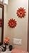 GIFTME 5 Coral Orange Multiple Layer Flower Metal Wall Art Decor(10X2 inch,1pc)