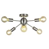 6 Light Sputnik Ceiling Light Brushed Nickel Modern Starburst Chandelier Lighting Mid Century Pendant Light by TUDOLIGHT 
