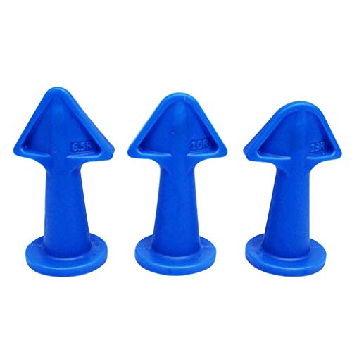 Caulk Nozzle Applicator, 3Pcs Silicone Caulking Tools Sealant Nozzle,Caulking Epoxy Piston Nozzle Accessories, Silicone Sealant Finishing Tool Grout Scraper for Tile or Brick Joints (Blue)