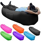 Skoloo Inflatable Lounger Air Sofa, Portable Water Proof Anti-Air Leaking & Pillow-Shaped Designed Couch for Backyard Pool Travel Camping Hiking Lakeside Picnics Music Festivals Beach Parties