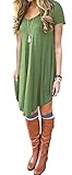 DEARCASE Women's Short Sleeve Casual Loose Fit T-Shirt Tunic Dress