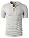 H2H Mens American Flag Henley Short Sleeve Cool Shirts With Button Trim