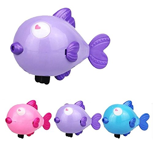 Ikevan 1pc Swimming Hearts fish Operated Pool Bath Cute Toy Wind-Up Kids Toy