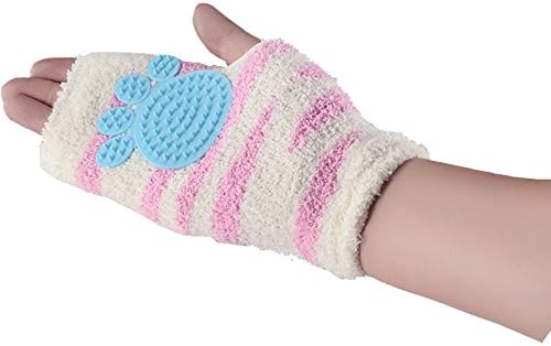 [New Design] Cotton Cat Grooming Glove - Real Massage Tool - Extra Flexible &amp; Soft Than Regular Grooming Mitt - Perfect for Sensitive &amp; Young Pets - Blue