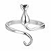 ONE A DAY 925 Silver Lovely Cat Animal Long Tail Open Ring for Women Girl Party Christmas Jewelry Pet Lover Gift Charm