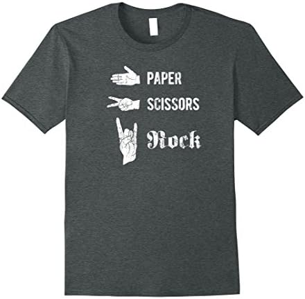 Mens Rock Music T Shirt - Vintage effect devil horn hand XL Dark Heather