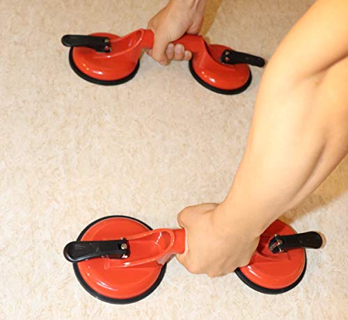 Heavy Duty Aluminum Suction Cup Glass Puller/Lifter/Gripper Double Vacuum Handle Plate for Lifting/Pulling/Moving Glass/Repairing Laminate Floor, by KINGLEV