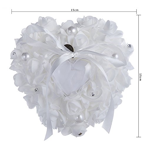 Adeeing Ring Bearer Pillow, Small, 6 x 6 Inch