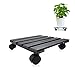 CERBIOR Plant Caddy Heavy Duty Plant Stands Pot with Wheels Indoor/Outdoor Holds Up 12 Inches and 80 Lbs Strong and Sturdy Design (Square, Charcoal)
