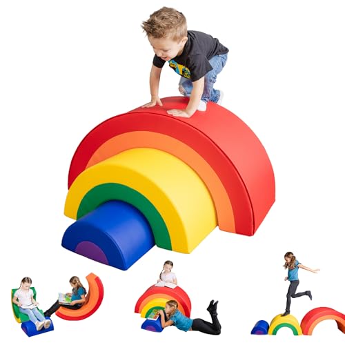 Schooled Arc Rainbow Climber Playset - Soft Play Activity Set for Toddlers - Children's Indoor Gym for Preschools daycares and Homes