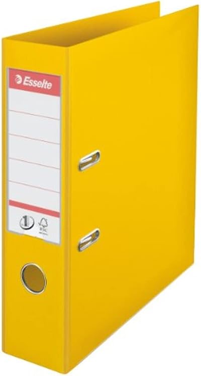 Esselte A4 Lever Arch File Yellow 72mm Spine Pack of 10