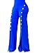 Women High Waist Slit Flared Wideleg Pants Buttons Embellish Flared Trousers