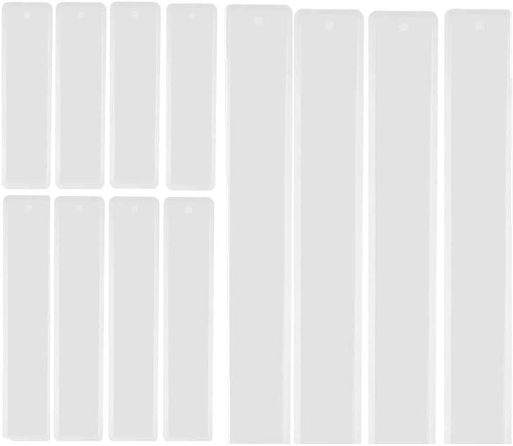 12 Pack Rectangle Silicone Bookmark Mold DIY Bookmark Mould Making Mold Epoxy Resin Mold, 3 Size