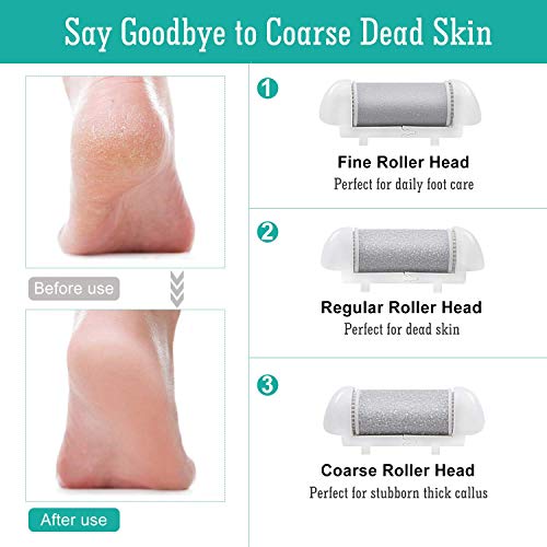 BOMPOW Electric Foot Scrubber Foot File Waterproof Hard Skin Remover Pedicure File for Cracked