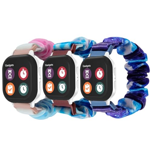 NewJourney Scrunchie Band Compatible with AT&T amiGO Jr Watch, Cute Printed Stretchy Solo Loop Band Replacement