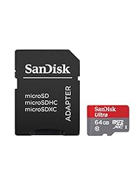 SanDisk 64 GB Ultra microSDXC UHS-I tarjeta con adaptador (sdsqunc-64g-gn6ma), Gris, Rojo